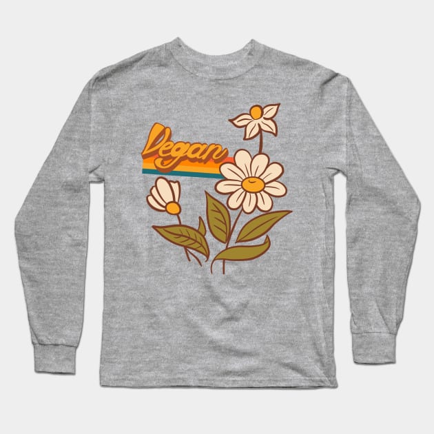 70s Vegan daisies Long Sleeve T-Shirt by BubblegumGoat